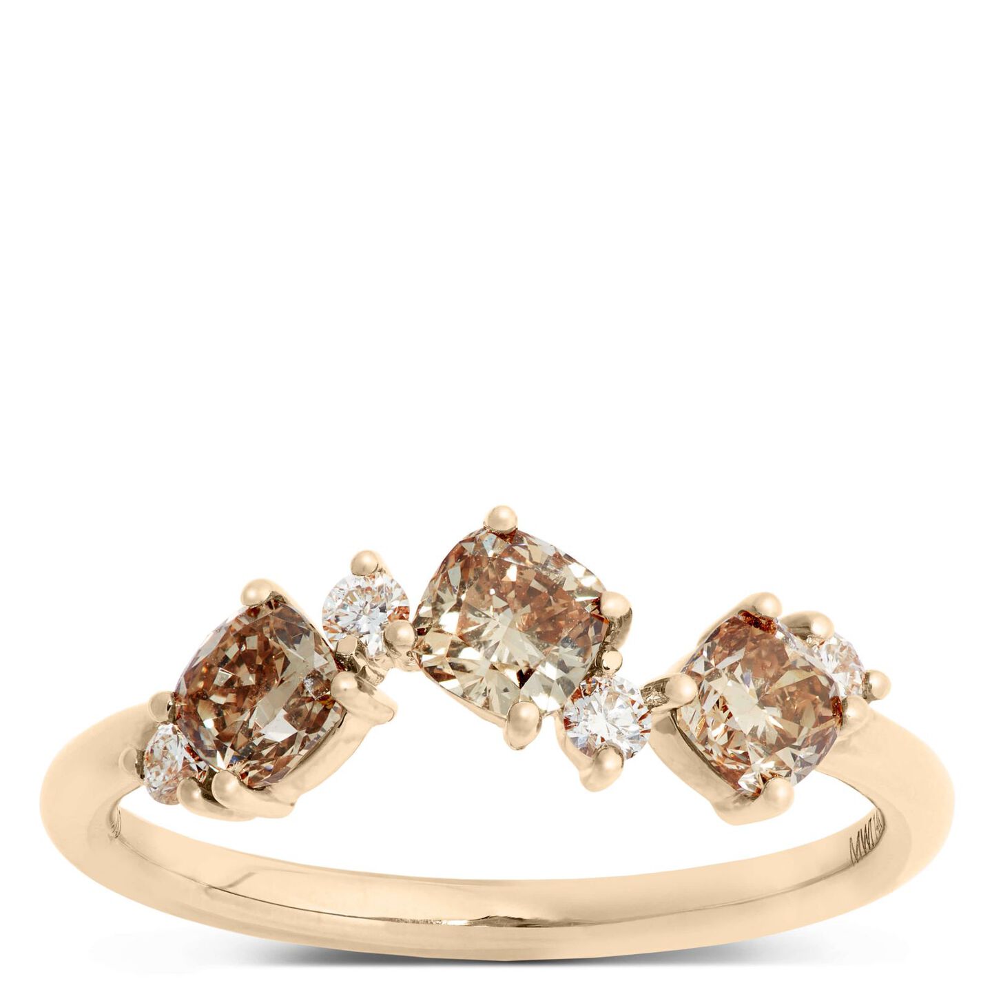 brown diamond ring with prong settings