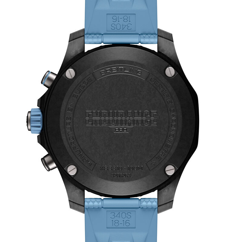 Breitling Endurance Pro Black Dial Turquoise Rubber Strap Watch. 38mm image number 1