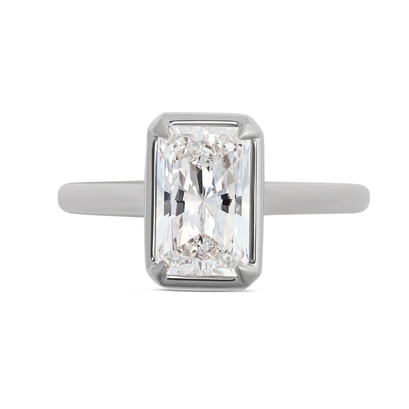 Bella Ponte Radiant Solitaire Diamond Engagement Ring, Platinum image number 3