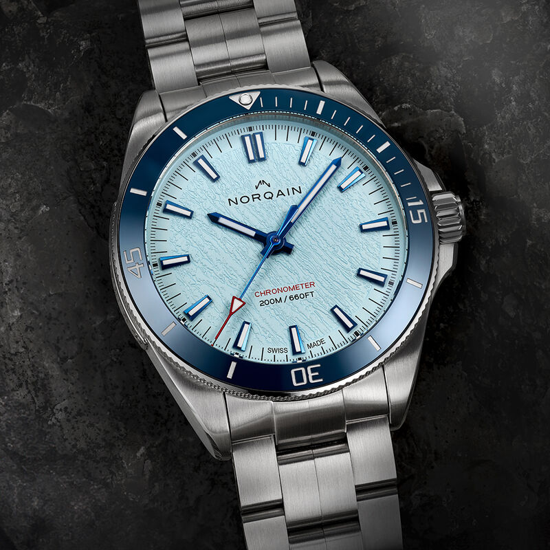 Norqain Neverest Glacier Blue Dial Stainless Steel Bracelet Watch, 40mm image number 3