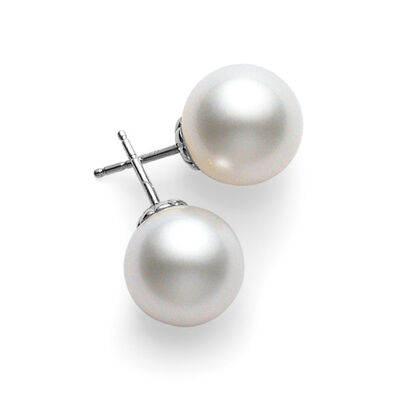 Mikimoto Akoya Cultured Pearl Earrings 8mm, A+, 18K