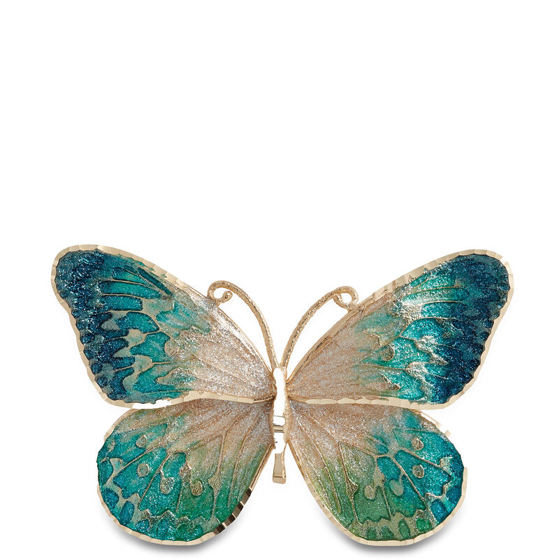 Toscano Blue & Green Enamel Butterfly Pin 14K image number 0