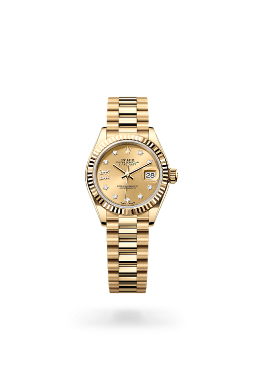 rolex lady-datejust in 18 kt yellow gold, m279178-0013 - ben bridge