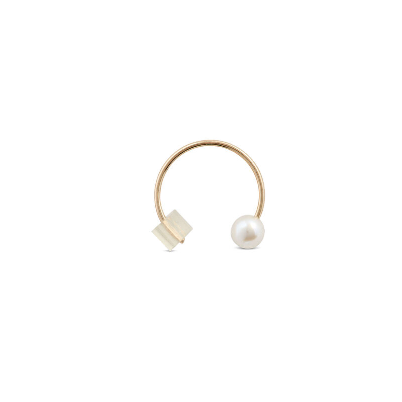 Cultured Freshwater Pearl Hoop Earrings, 14K Yellow Gold image number 1