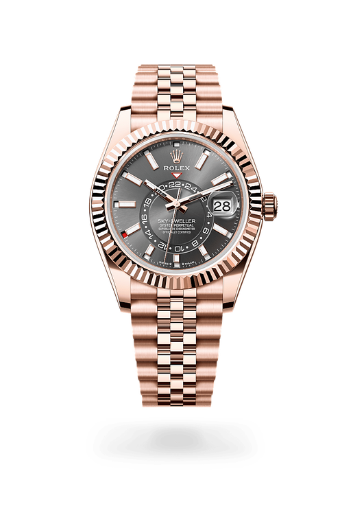 rolex sky-dweller in 18 kt everose gold, m336935-0008 - ben bridge