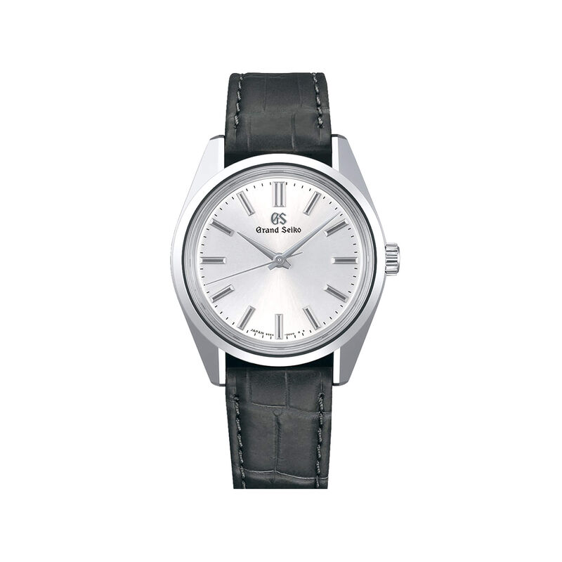 Grand Seiko Heritage Collection Watch Silver Tone Dial Grey Leather Strap, 36.5mm image number 0