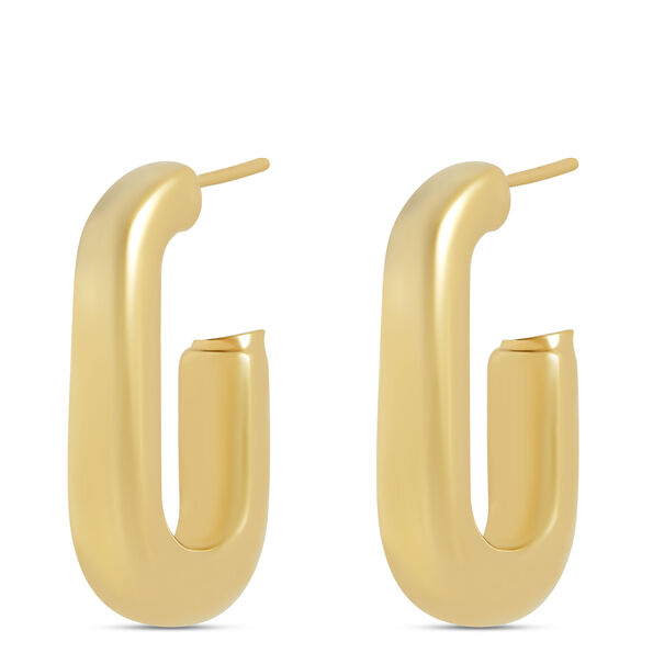 Toscano Large Half-Oval Hoops, 14K Yellow Gold