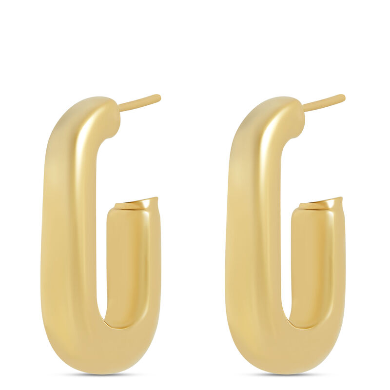 Toscano Large Half-Oval Hoops, 14K Yellow Gold image number 0