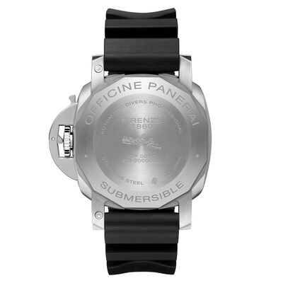 Panerai Submersible Black Dial Rubber Steel Watch, 42mm