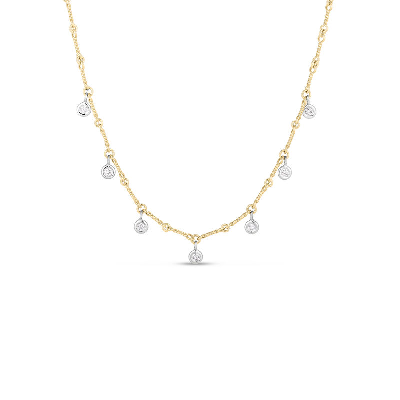 Roberto Coin Diamonds By The Inch Collection Dog Bone 18K Yellow Gold Diamonds Necklace image number 0