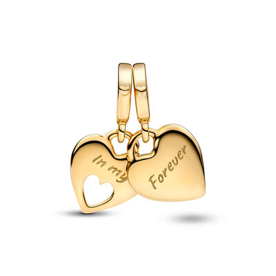 Pandora Double Heart Split Dangle Charm