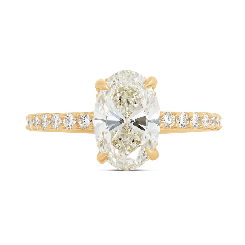 Bella Ponte Oval Diamond Engagement Ring, 14K Yellow Gold image number 3