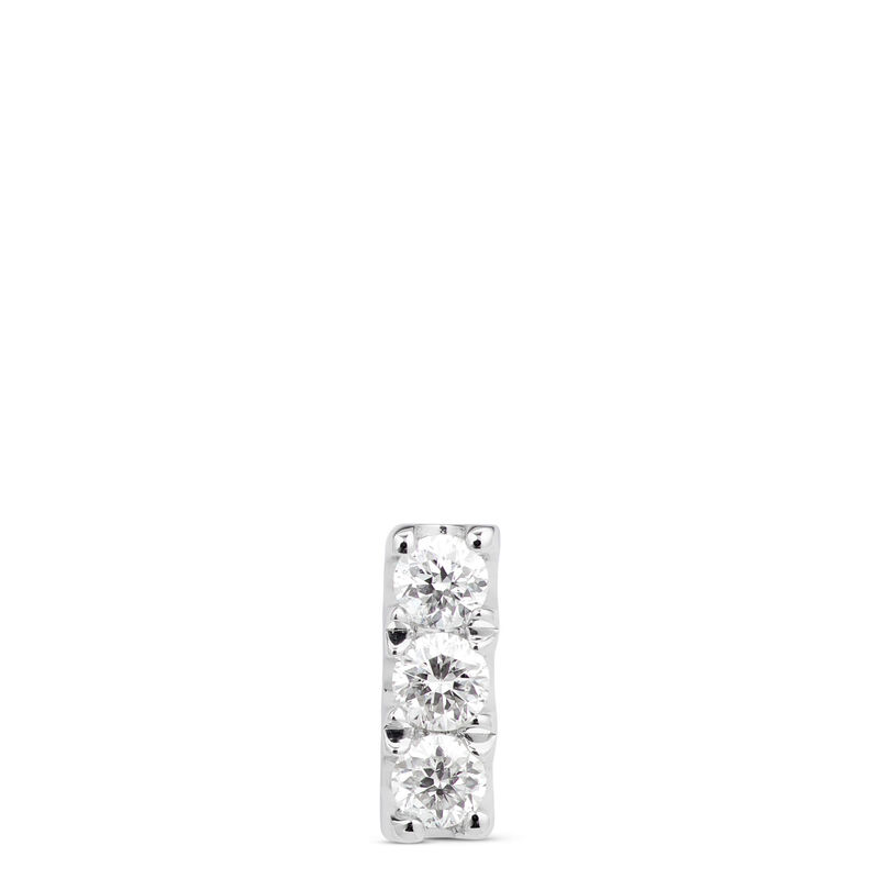 Diamond Bar Single Stud Earring, 14K White Gold image number 0