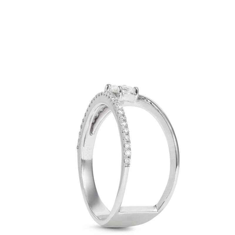 Oval Diamond Ring, 14K White Gold image number 1