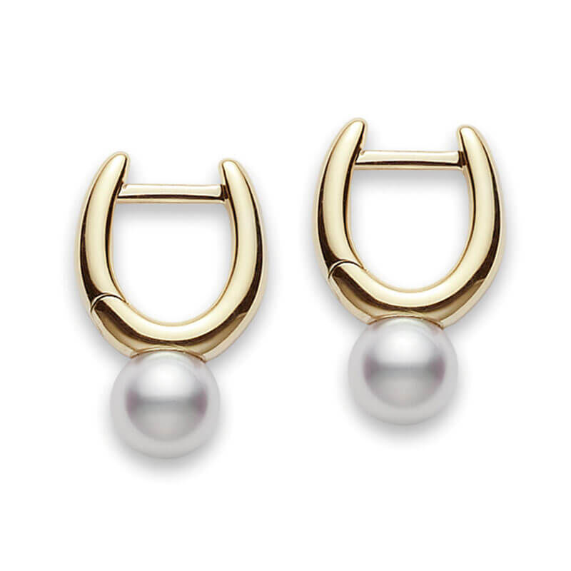 Mikimoto Classic Akoya Pearl Semi Hoop Earrings  Simmons Fine Jewelry