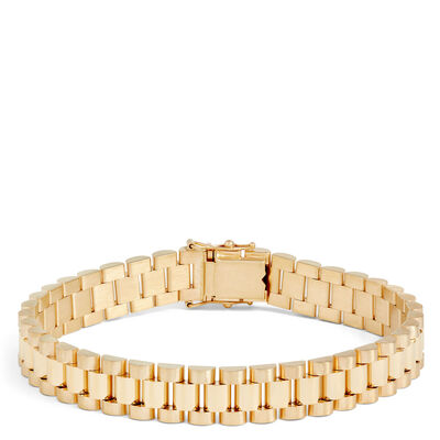 Toscano Gents 8.5-Inch Link Bracelet, 14K Yellow Gold