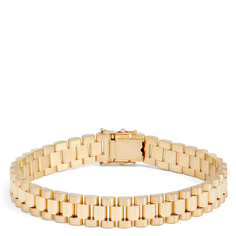 Toscano Gents 8.5-Inch Link Bracelet, 14K Yellow Gold image number 0