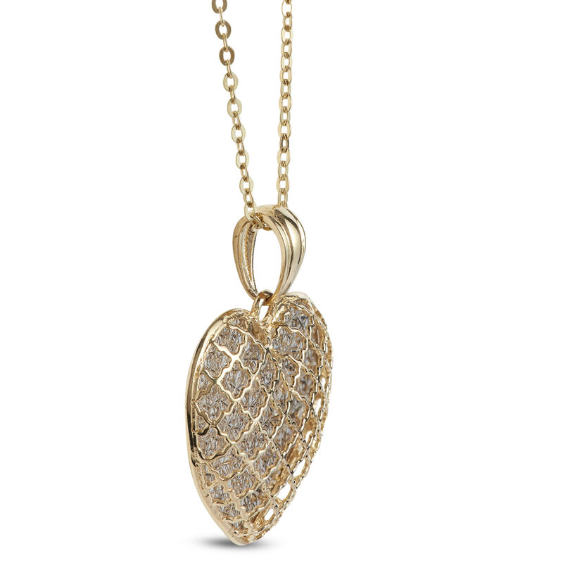 Toscano Laser Cut Pendant Necklace, 14K Yellow Gold image number 1