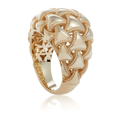 Toscano Woven Domed Ring 14K, Size 6