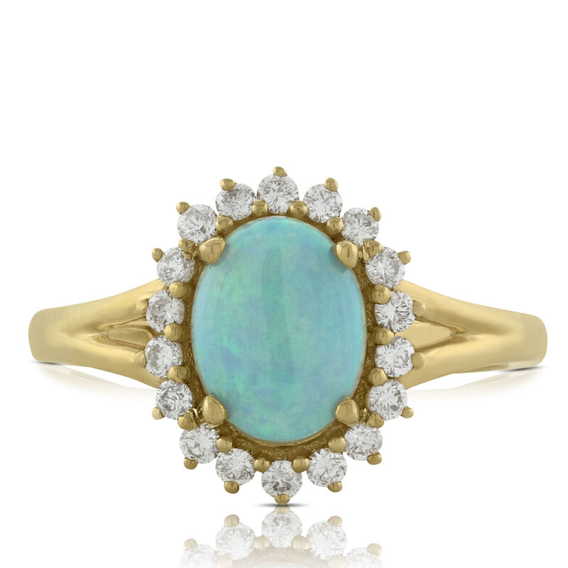 Opal & Diamond Ring 14K