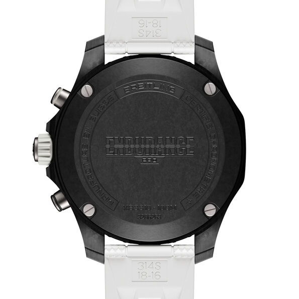 Breitling Endurance Pro Black Dial And White Rubber Strap Watch, 38mm
