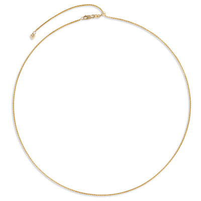 22-Inch Sliding Adjustable Gold Neck Chain, 14K Yellow Gold