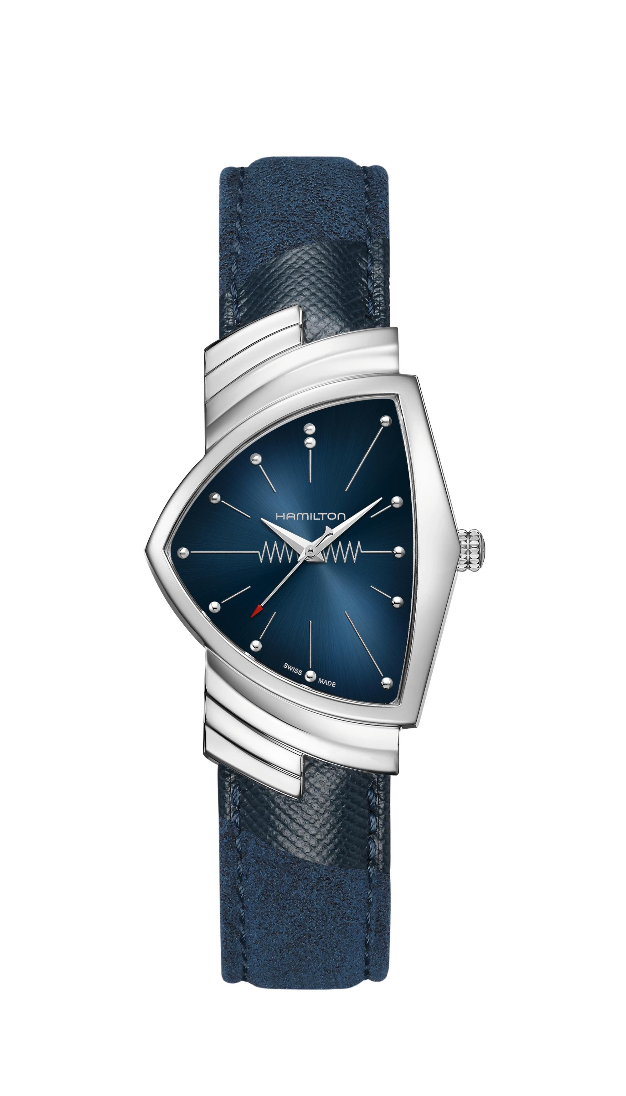 Hamilton Ventura Quartz Blue Dial Watch | Silver Bezel
