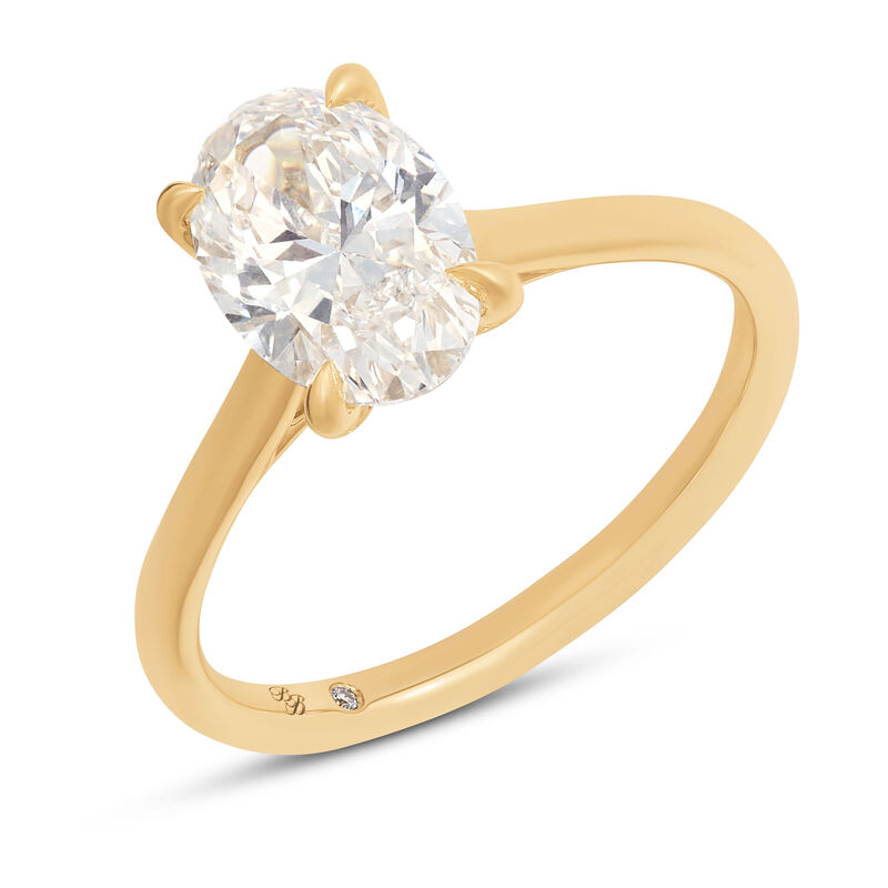 Bella Ponte Oval Solitaire Diamond Engagement Ring, 14K Yellow Gold image number 0