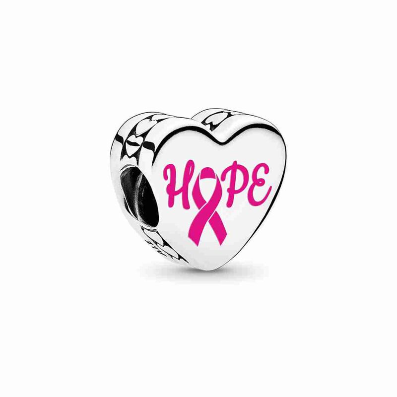 Pandora Hope Pink Ribbon Charm image number 0