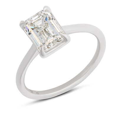 Bella Ponte Emerald Cut Diamond Engagement Ring, 14K White Gold