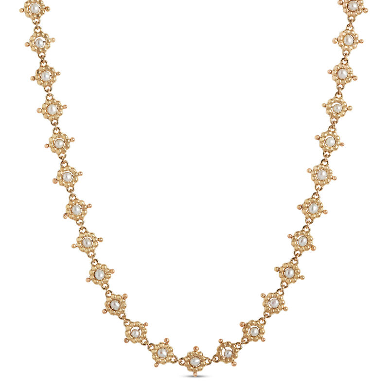 Toscano Beaded Cultured Freshwater Pearl Station Necklace, 14K Yellow Gold image number 0
