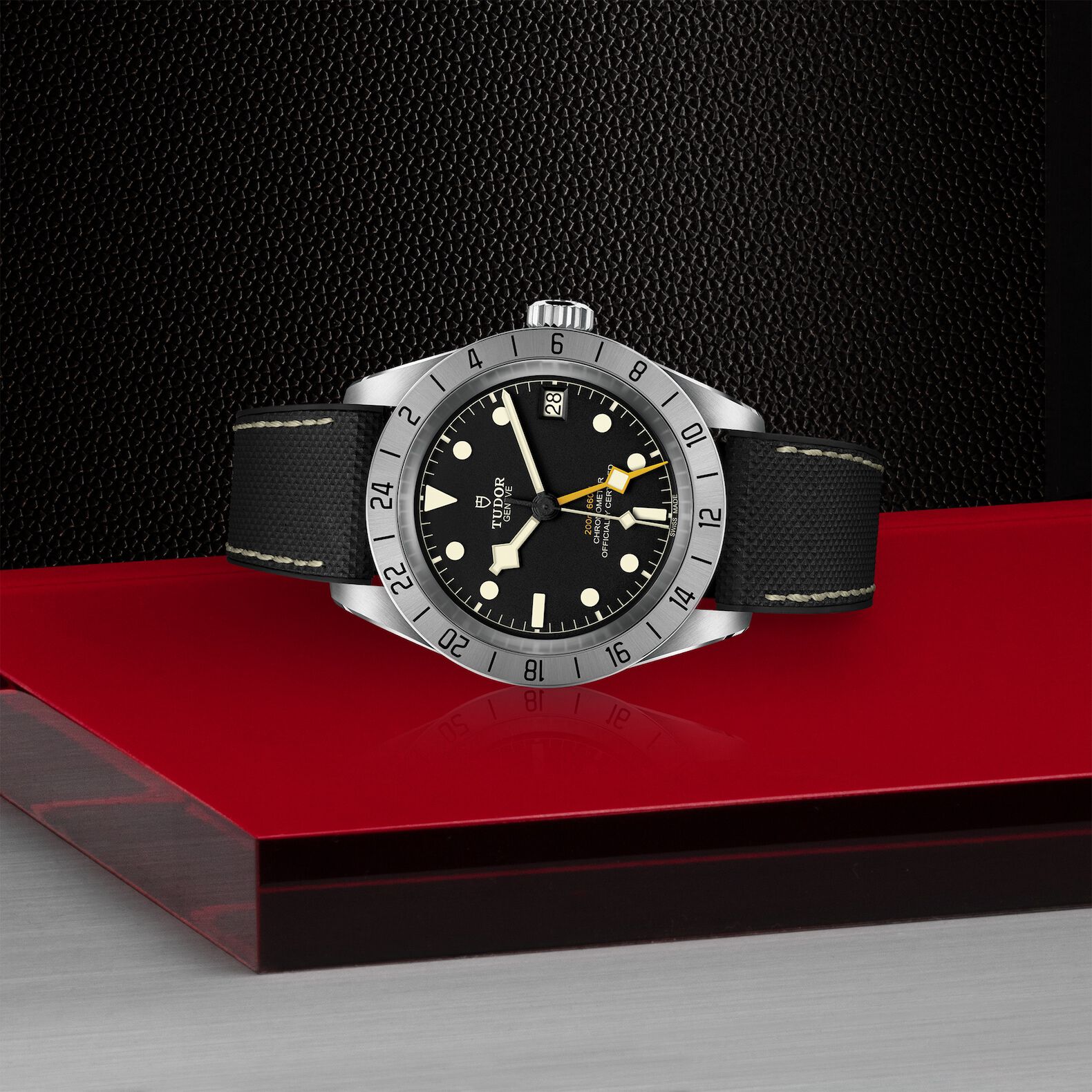 TUDOR Black Bay Pro Watch Steel Case Black Dial Rubber And Leather 