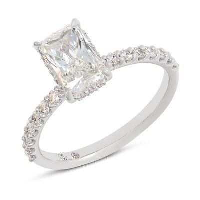 Bella Ponte Radiant Diamond Engagement Ring, 14K White Gold