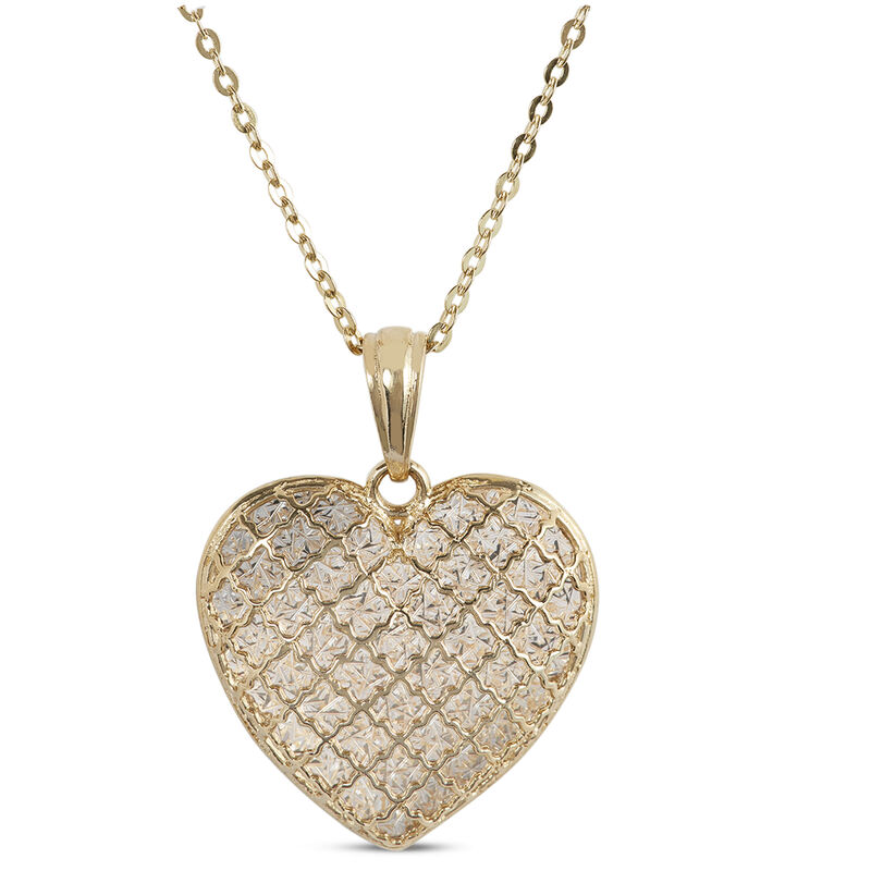 Toscano Laser Cut Pendant Necklace, 14K Yellow Gold image number 0