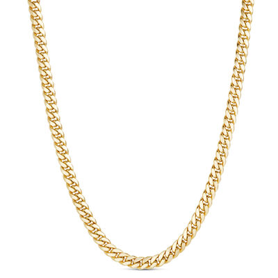 24-Inch Toscano Cuban Link Chain, 14K Yellow Gold