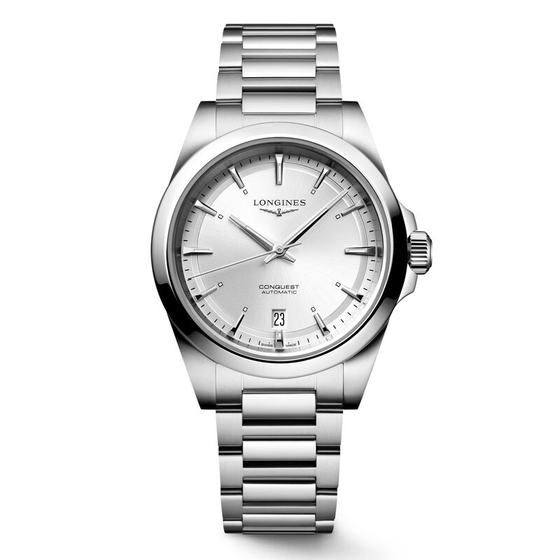 Longines Conquest Silver Dial Watch, 38mm image number 0