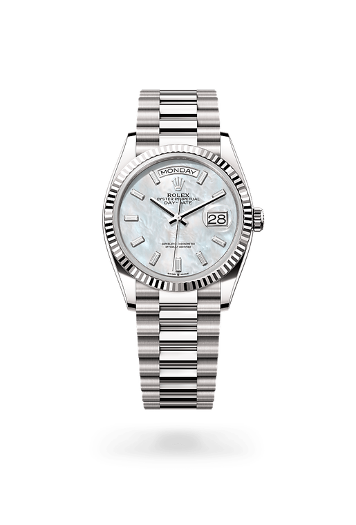 rolex day-date in 18 kt white gold, m128239-0065 - ben bridge