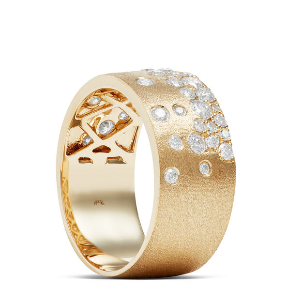 Confetti Diamond Ring Sized 7, 14K Yellow Gold