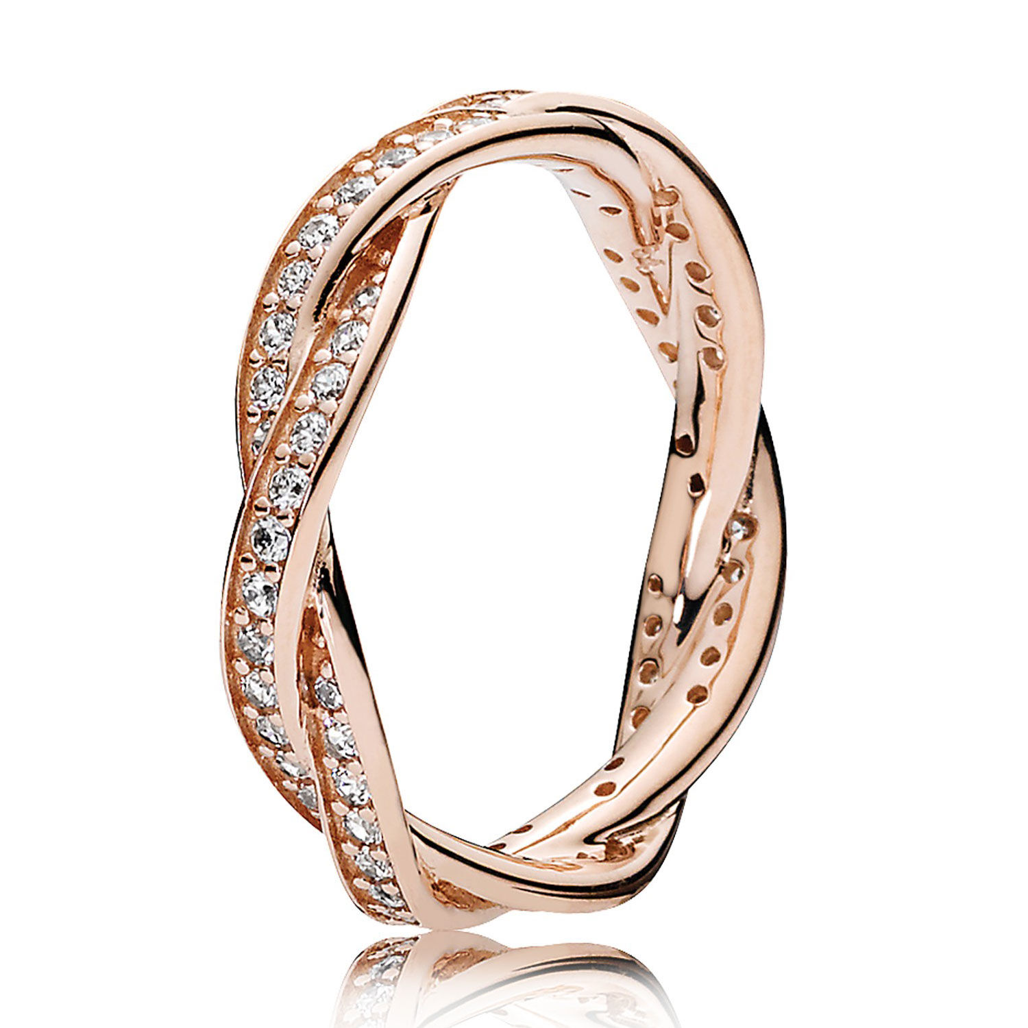 Pandora Sparkling Twisted CZ Lines Ring