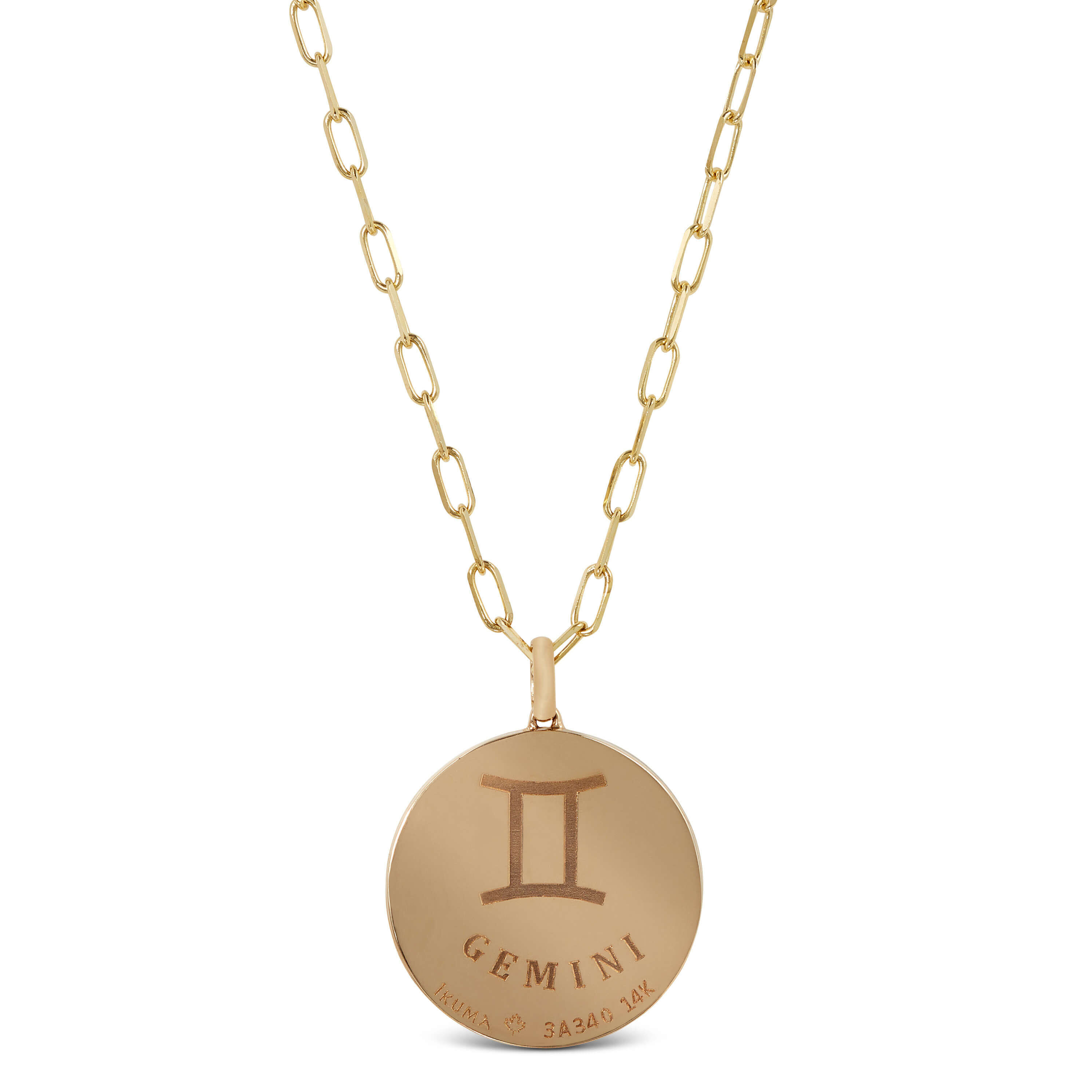 Ikuma Canadian Diamond Gemini Zodiac Necklace, 14K Yellow Gold