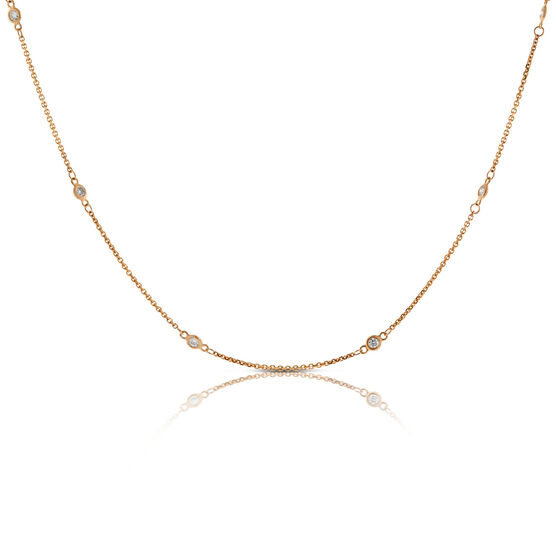 Rose Gold Diamond Station Necklace 14K | Ben Bridge Jeweler