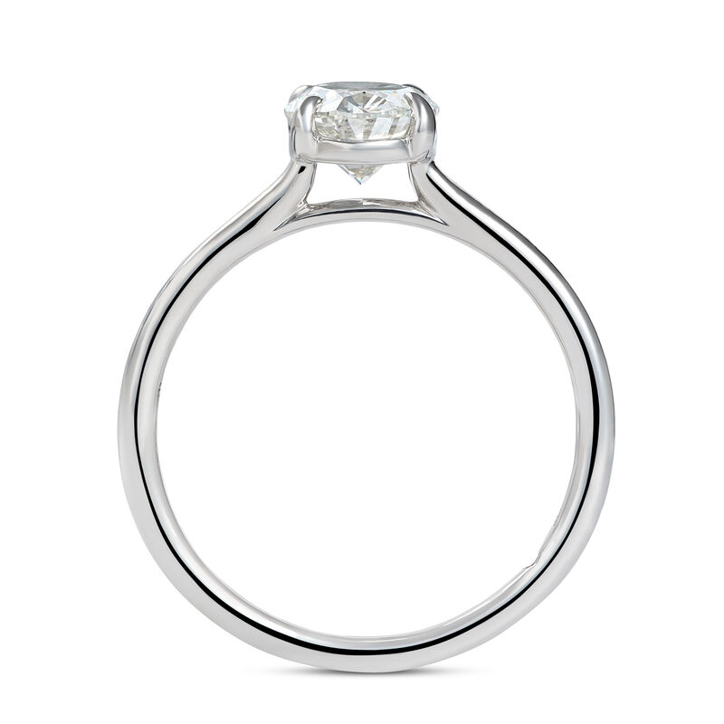 Bella Ponte Oval Solitaire Diamond Engagement Ring, 14K White Gold image number 2