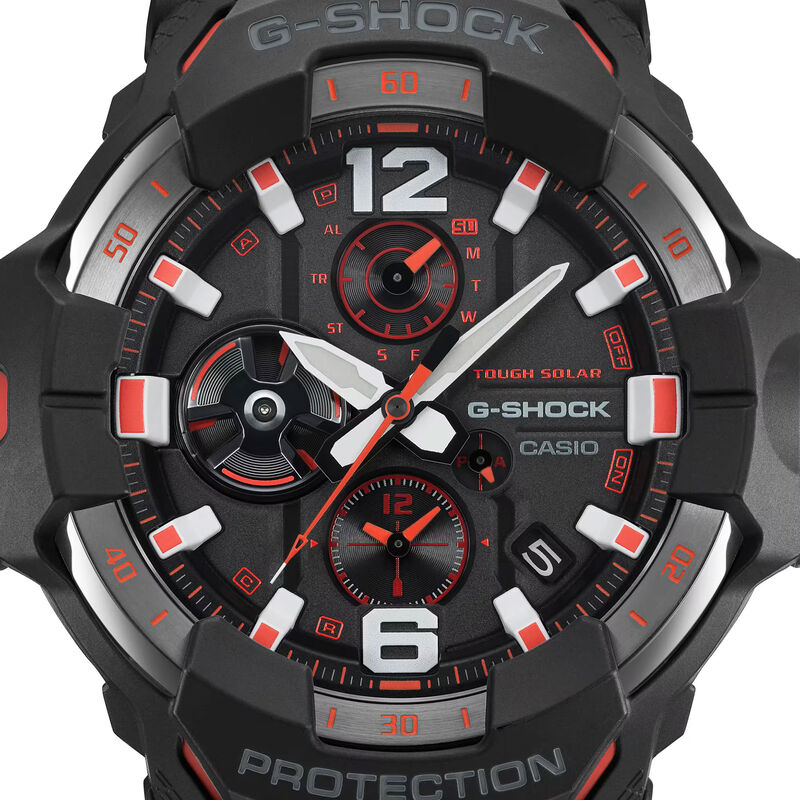 G-Shock GRB300-1A4 Gravity Master Black Orange Bluetooth Pilot Watch image number 2