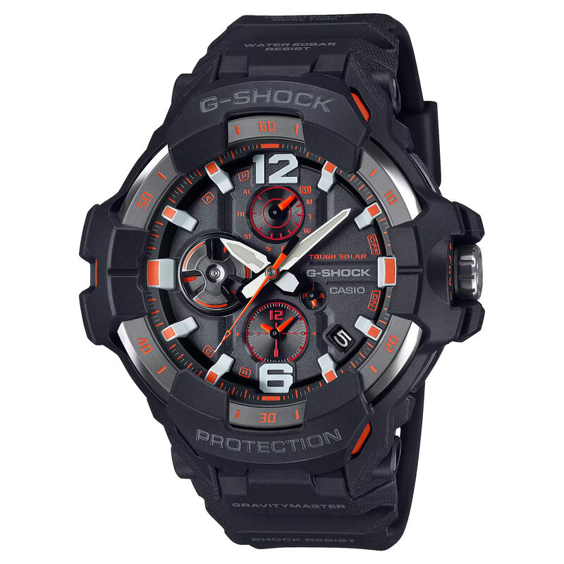 G-Shock GRB300-1A4 Gravity Master Black Orange Bluetooth Pilot Watch image number 0