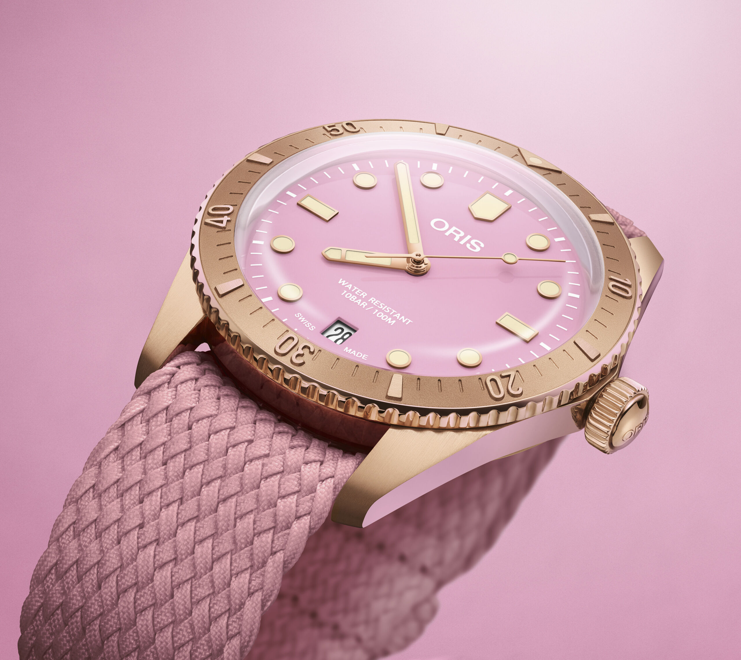 Oris Divers Sixty Five Cotton Candy Watch Pink Dial 38mm