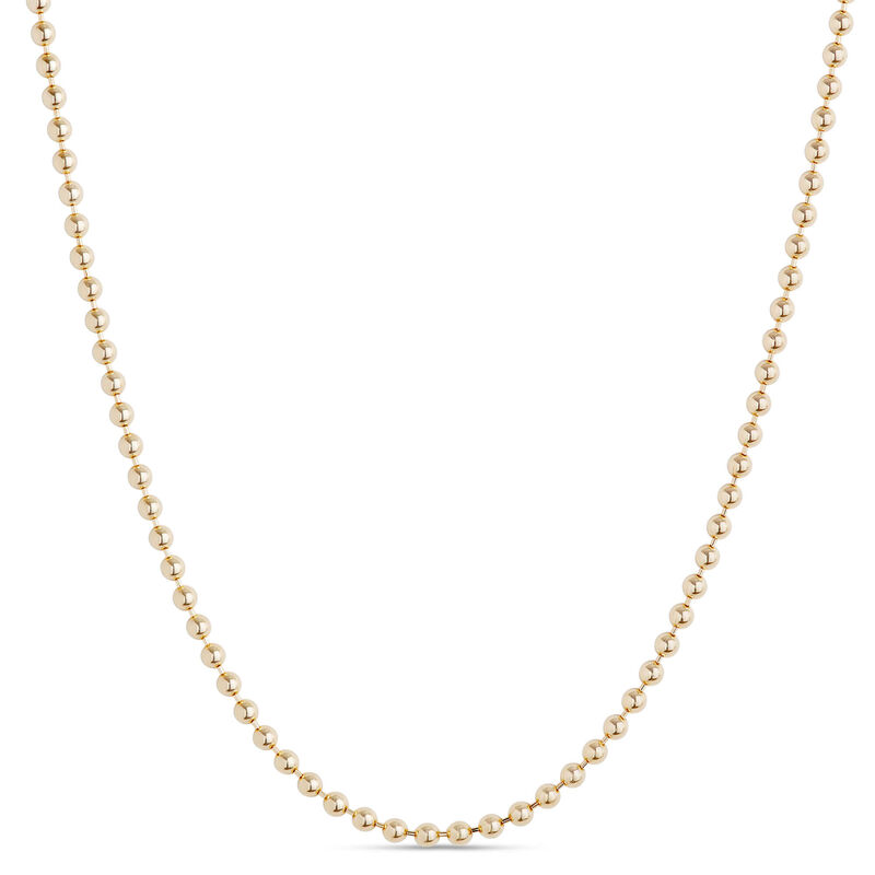 18-Inch Bead Chain, 14K Yellow Gold image number 0