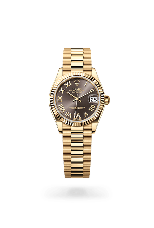 rolex datejust in 18 kt yellow gold, m278278-0032 - ben bridge