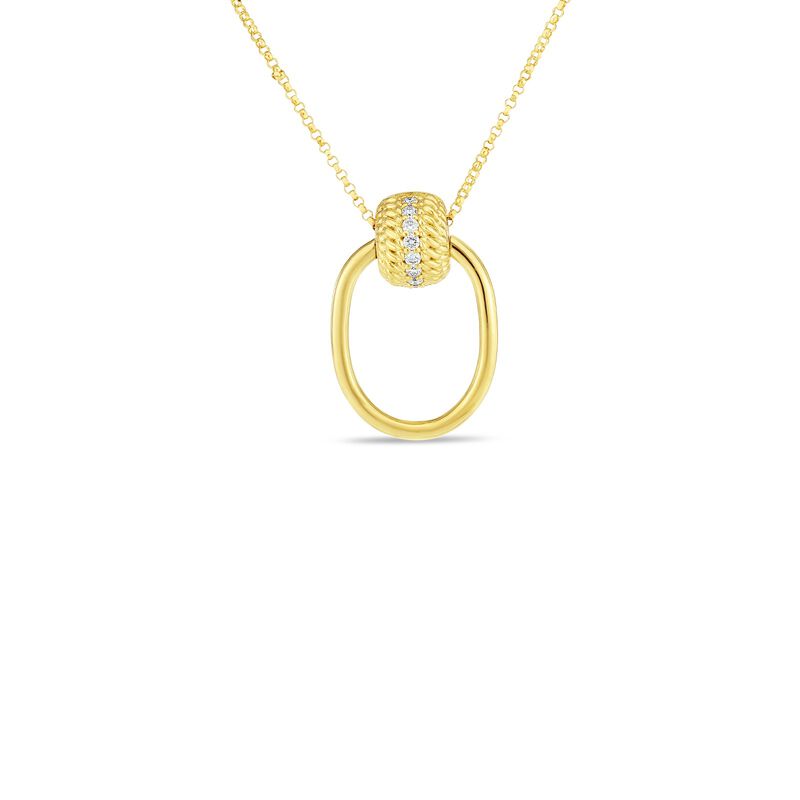 Roberto Coin Opera Diamond Accent Doorknocker Necklace 18K Gold, 18 Inches image number 0