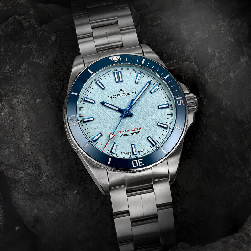 Norqain Neverest Glacier Blue Dial Stainless Steel Bracelet Watch, 40mm image number 2