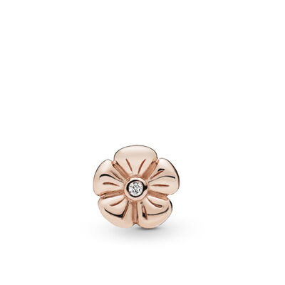 pandora rose charm locket cz element petite flower classic gold